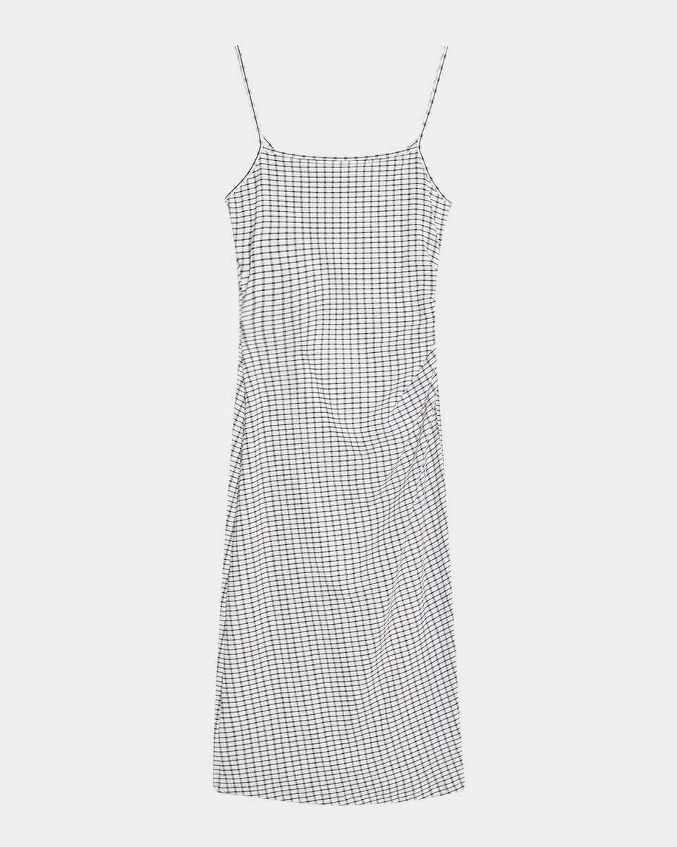 Check Side-Ruched Tank Dress